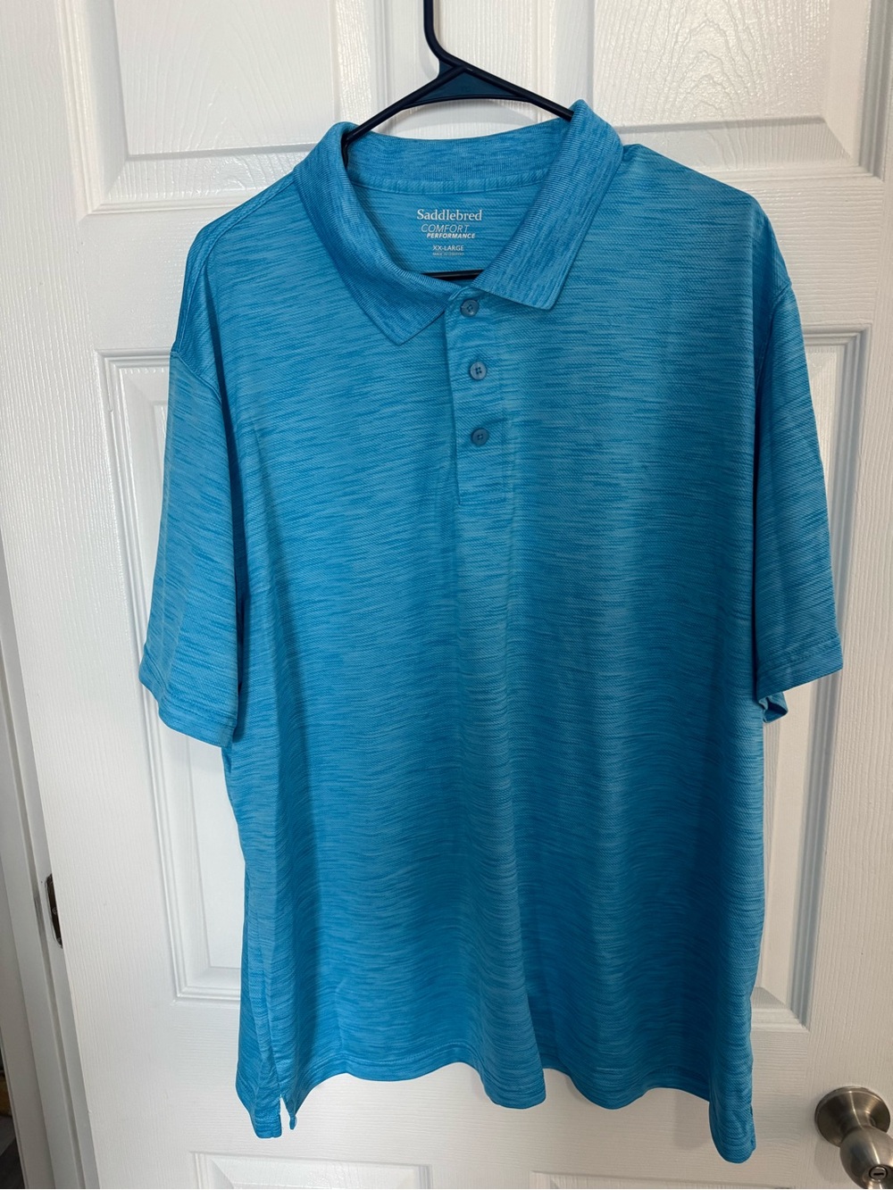 Saddlebred Men's Blue Performance Fabric Polo Size XXL